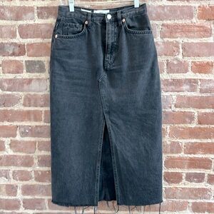 MANGO Midi slit jean skirt